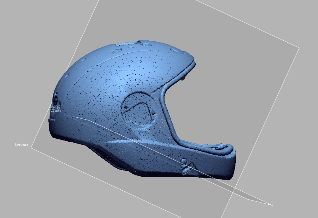облако точек композитного шлема после 3D-сканирования
